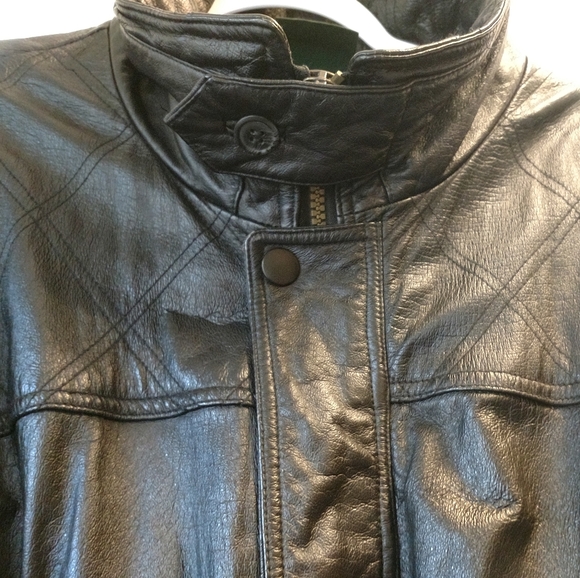 Stefano man leather jacket size large black - Picture 2 of 8